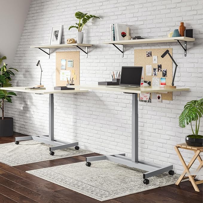 Kaboon 36 inch Long 10 inch Deep Floating Shelves for Wall Set of 2, Large Open Shelves Wall Mounted, Space Saving Home and Commercial Use, Oak/Grey Tone