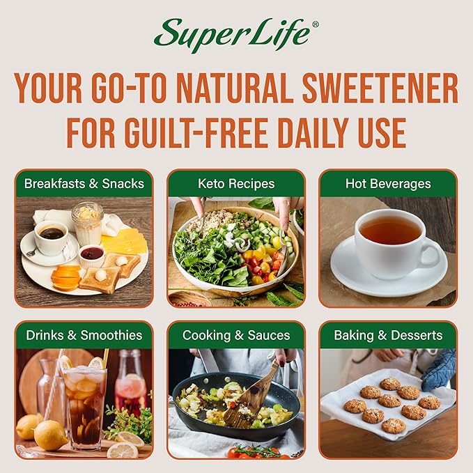 Super Life Monk Fruit Sweetener with Fiber – Low-Glycemic Index, Erythritol-Free Sugar Alternative for Baking, Beverages & Caramelizing | Non-GMO, Low-Calorie, Keto Diet Friendly – 7oz / 200g (8-Pack)