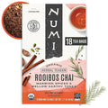 Numi Organic Rooibos Chai Tea, 18 Herbal Bags, Microplastic Free, Rich Flavor with Cinnamon, Allspice & Ginger, Caffeine Free