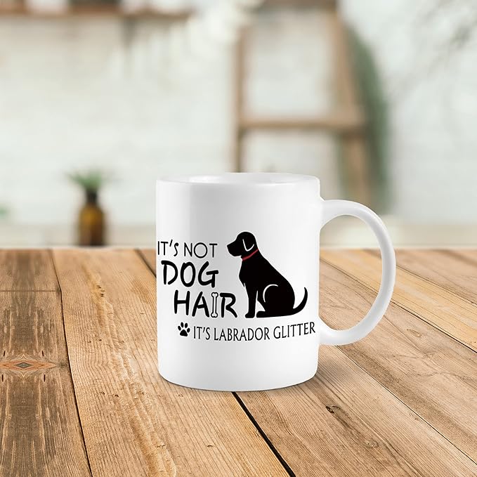 It’s Not Dog Hair It’s Labrador Glitter 11 Ounces Ceramic Mug Cup, Funny Labrador Coffee Tea Mug Cup, Gifts for Dog Lovers Labrador Owners Women Girls