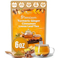 TOG999, Premium 6oz Ginger Turmeric Cinnamon Loose Leaf Herbal Tea - Premium Quality Spiced Herbal Blend – Caffeine-Free, Non-GMO, Natural Dried Roots and Bark. Vegan-Friendly.