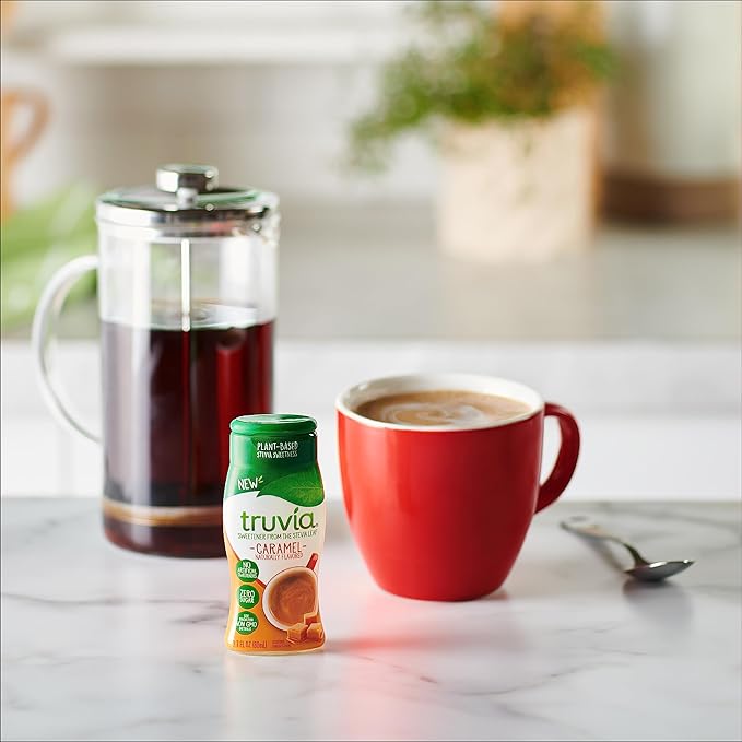 Truvia Zero-Calorie Liquid Sweetener from the Stevia Leaf, 2.7 Fl Oz bottle, Caramel flavor (Pack of 2)