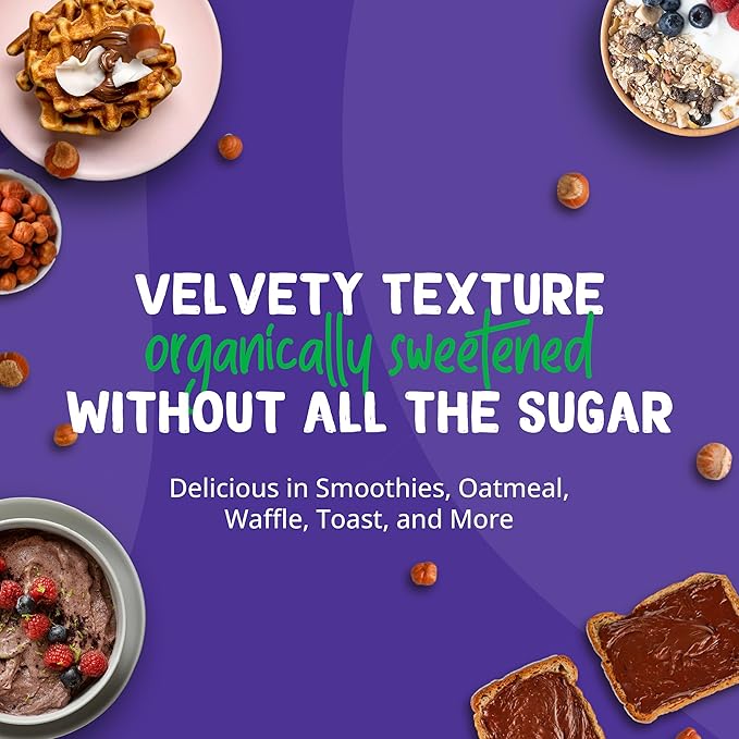 Pyure Keto Hazelnut Chocolate Spread | Sugar-Free, Low Carb, Vegan Nutella Alternative | 2g Net Carbs, Gluten-Free, Peanut-Free, Plant-Based, Non-GMO, Keto Snack, Vegan Sweets | 13 oz Jar
