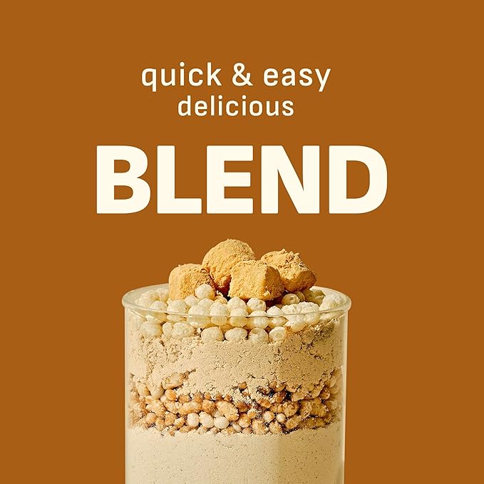 Brown 17Grains Protein Shake, With Crunchy Protein Balls, Protein Smoothie Powder - 20g Protein, Low Sugar, Keto-Friendly Meal Replacement Shake, 22.22oz, 14 Servings, 14 Servings (1 X 22.22oz)