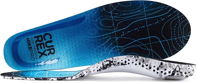 CURREX HikePro Insoles for Hiking Boots & Shoes – Shock Absorbing Inserts to Help Reduce Fatigue and Increase Performance – Anti-Slip Heel Surface for Stability – for Men & Women – High Arch, XS