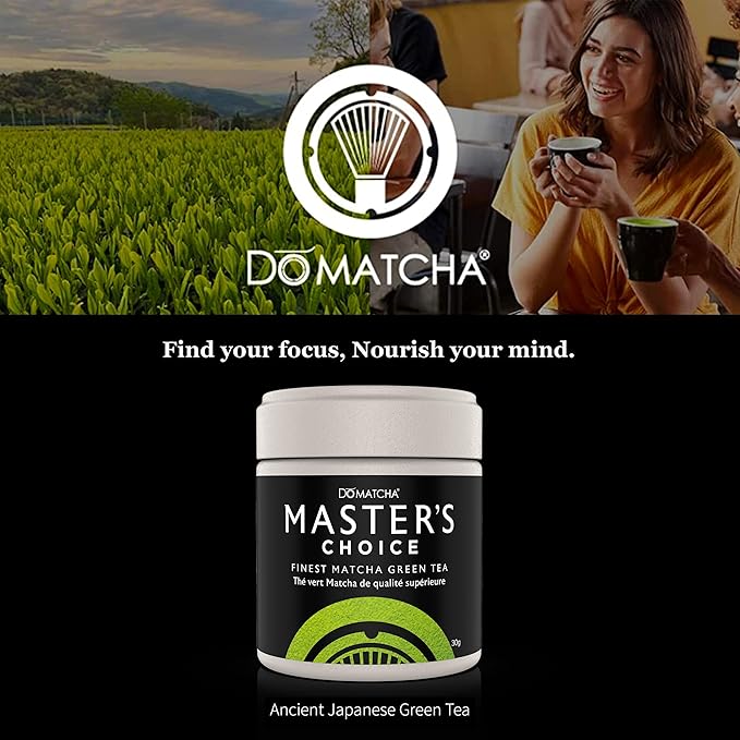 DoMatcha Master's Choice Ceremonial Finest Matcha Green Tea Powder 30g, 25 Servings - Kyoto-Crafted Matcha with Rich Taste, Vibrant Green Color, Ideal for Lattes, Smoothies & Baking, Kosher Certified