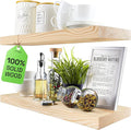 BAOBAB WORKSHOP Wood Floating Shelves for Bathroom Wall - Rustic Shelf 24 inch - Floating Wooden Shelves for Bedroom Kitchen Living Room - Natural Wood Shelves, 24W x 6.7D, Set of 2