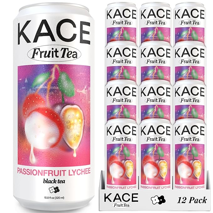 Passionfruit Black Iced Tea Tropical Blend with Sweet Lychee and Tangy Passionfruit Refreshing, Earthy, and Aromatic IceTea Beverage Inspired by Taiwan Night Markets - 12-Pack of 320ml