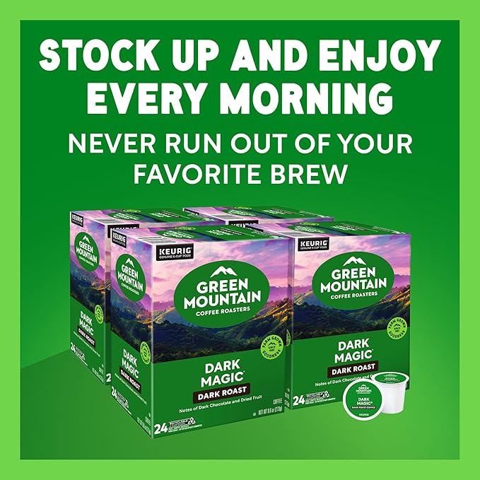 Green Mountain Coffee Roasters Dark Magic Coffee, Keurig Single-Serve K-Cup pods, Dark Roast, 96 Count