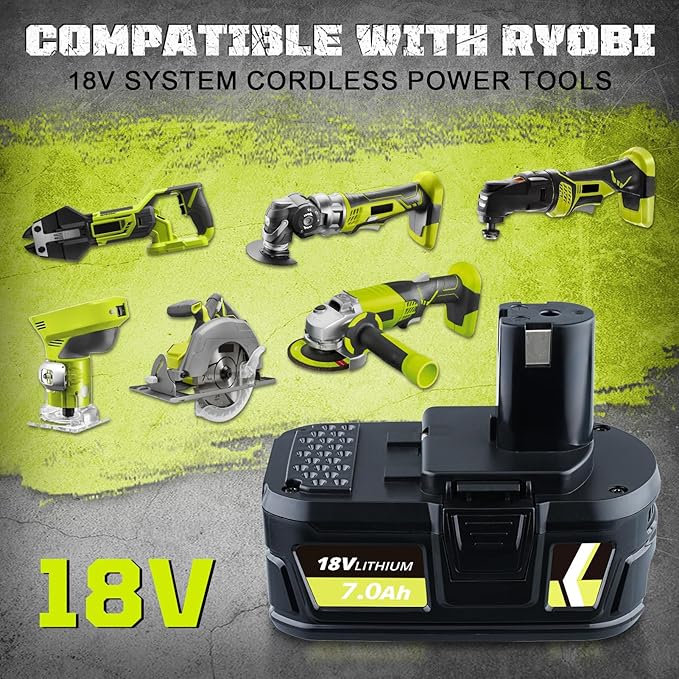 2Pack 7.0Ah P108 18V Repalcement for Ryobi 18V Lithium Battery P102 P103 P105 P107 P108 P109 Compatible with Ryobi Battery Cordless Tools