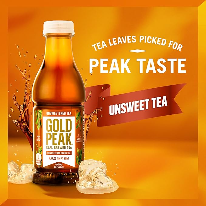 Gold Peak Tea, Unsweet Tea, 16.9 fl oz, 6 Pack