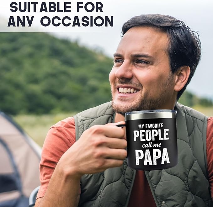 Gifts for Grandpa from Granddaughter, Grandson - Christmas Gifts for Grandpa, Papa, Dad, Men - Papa Birthday Gift Ideas, Happy Birthday gifts for Grandfather - Best papa Mug, 14 Oz Coffee Mug