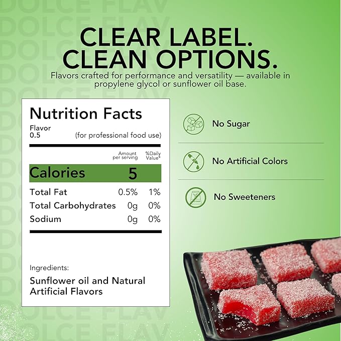 Dolce Flav Watermelon Extract – 2 Ounce Oil-Soluble Kosher, Sugar-Free, Concentrated Juicy Watermelon Flavoring for Baking, Chocolates & Desserts, Includes Measured Dropper