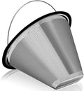 Upgraded Stainless Steel #4 Coffee Filter for Technivorm Moccamaster KBGV, KBT, Reusable #4 Coffee Filter, Durable Metal Mesh, for Richer, Fuller Coffee Flavour