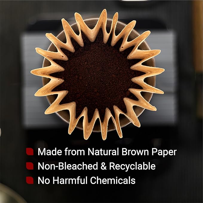 IMPRESA Stagg XF Pour Over Coffee Filter - Brown, 200-Pack & Disposable Pour Over Filters - Flat Bottom Papers for Coffee Maker - Compatible with Fellow Stagg XF