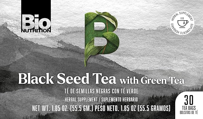 Bio Nutrition Black Seed Tea with Green Tea, 30 Tea Bags, 1.85 oz (55.5 g)