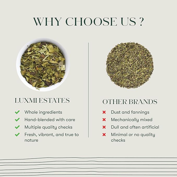 Luxmi Estates - Moringa Mint Tea Loose Leaf - 50g (25 cups) | Organic Moringa and Mint | Great for Digestion and Detox
