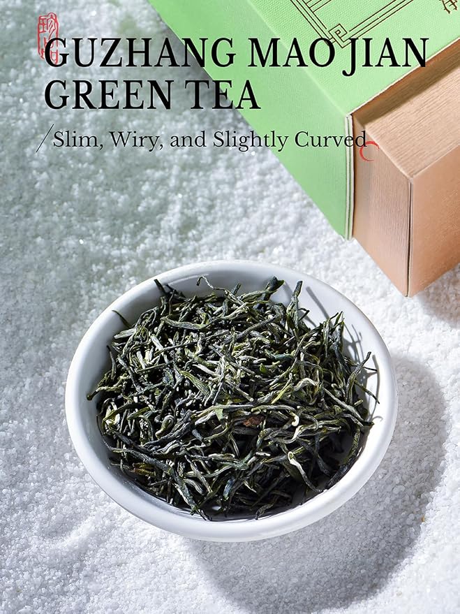 CO-OP 1950 GUZHANG Maojian Green Tea Loose Leaf, 100g, High Mountain Handpicked Chinese Green Tea, Lasting Aroma & Naturally Sweet, No Additives, 20 DIY Empty Teabags, Box