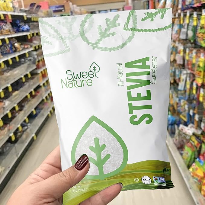 Sweet Nature Stevia Sweetener Powder - All Natural - Kosher - Gluten and Sugar Free 12 OZ