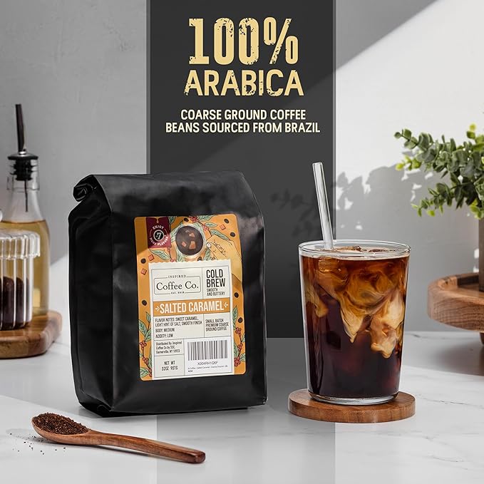 Inspired Coffee Co Salted Caramel - 2lb Flavored Cold Brew Coffee Grounds