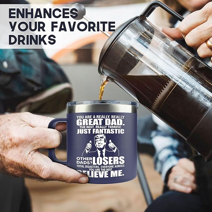 Christmas Gifts for Dad, Men - Gifts for Dad from Daughter, Son - Dads Birthday Gift Ideas, Happy Birthday gifts for Dads, Fathers - Best Dad Ever Gift, Present for dads - 14 Oz dad Mug