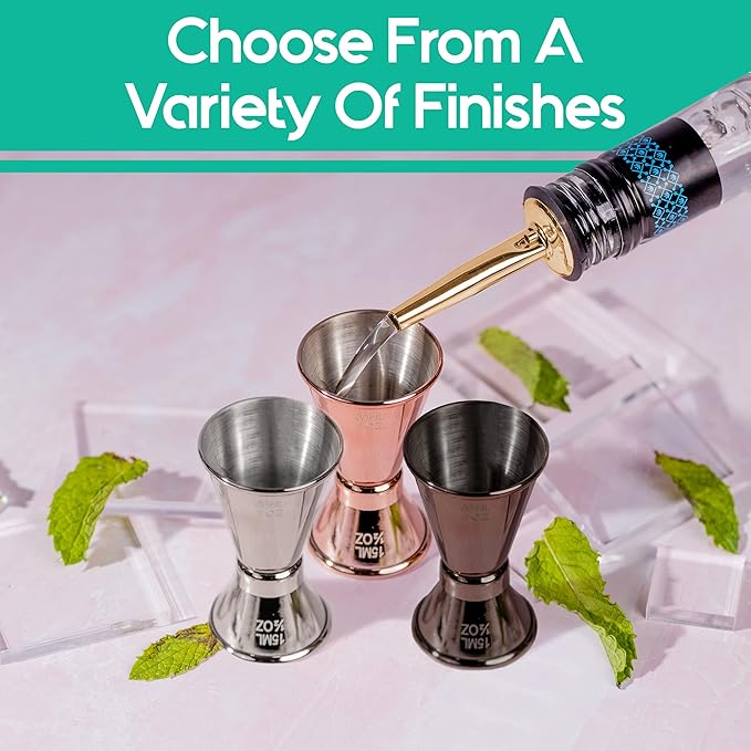 Modern Mixology 8-Piece Cocktail Shaker Set, 24oz Stainless Steel Bartender Kit with Velvet Giftable Bag, Curated Travel Cocktail Kit for Hosting Essentials (Black)