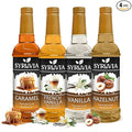 Syruvia Syrup Coffee Flavors Variety Pack: Caramel, French Vanilla, Vanilla & Hazelnut - 25.4 fl oz bottles - Elevate Your Coffee Experience! (Pack of 4)