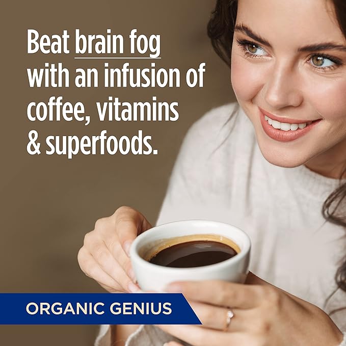 VitaCup Organic Genius Ground Keto Coffee, Increase Energy & Focus w/MCT Oil, Turmeric, B Vitamins, D3, USDA Organic Ground Coffee Medium Dark Roast, 100% Arabica Coffee Grounds, 4 bags, 10 oz each
