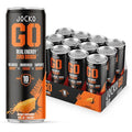 Jocko GO Energy Drink (Afterburner Orange) - Keto, Vitamin B12, Vitamin B6, Electrolytes, L Theanine, Magnesium- Energy Boost, Sugar Free Nootropic Monk Fruit Blend - 12 Pack