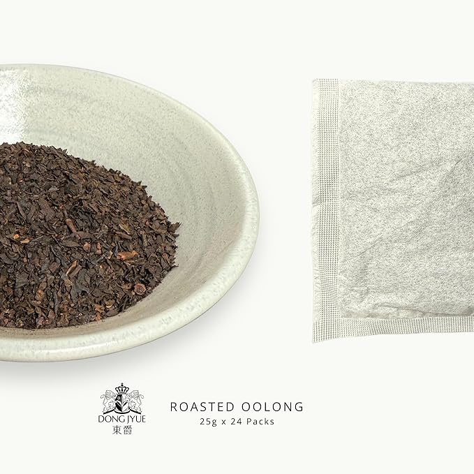 Dong Jyue Premium Roasted Oolong Tea, Commercial-Use Tea Bags, 25g Large Bags, 24 Count (Pack of 1), Taiwanese Roasted Oolong Tea for Oolong Milk Tea, Bubble Tea | Enjoy Hot or Iced | 21.16 oz / 600g Total