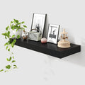 30 Inch Floating Shelves | 12 Inch Deep Black Floating Shelves | 30" W x 12" D Rustic Wood Shelves for Wall | Deep Black Shelves for Living Room Bathroom Laundry Room Kitchen