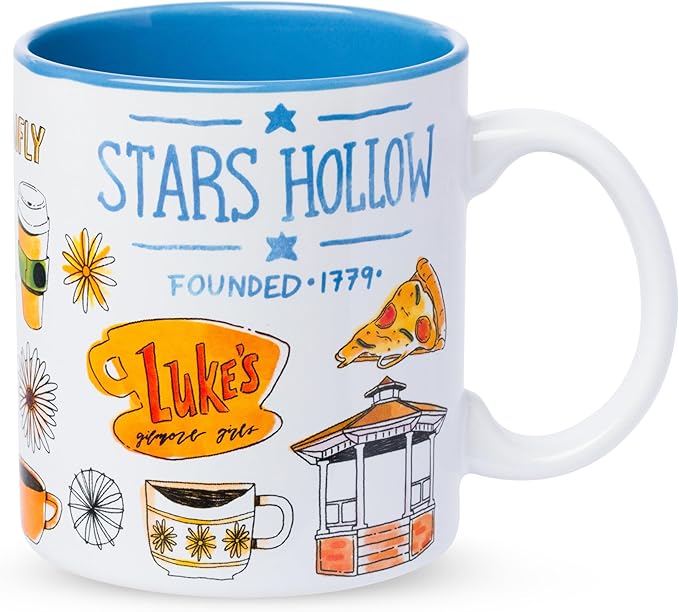 Silver Buffalo Gilmore Girls Destination Locations Icons Ceramic Mug, 20 Ounces