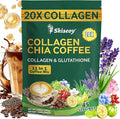 20x Collagen Chia Coffee - 11-in-1 Coffee Shape Mix with Collagen & Chia Seeds, L-Glutathione for Skin, Hair, Joints - Boost Energy and Improve Focus, Vegan Friendly, 45 Servings