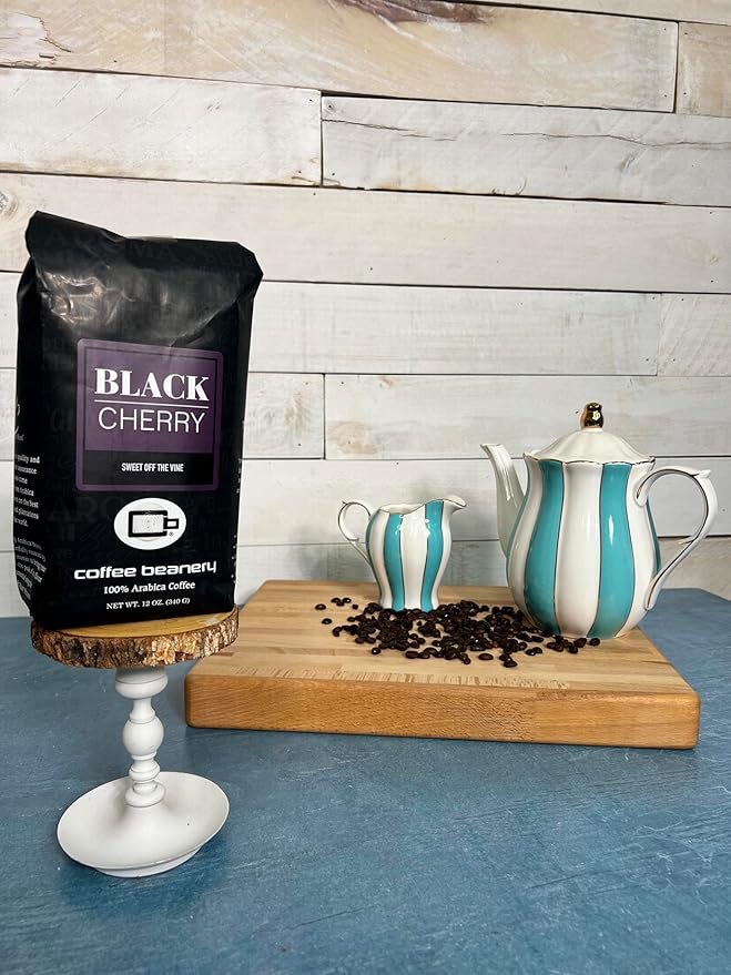 Coffee Beanery Black Cherry Flavored Coffee | 100% Specialty Arabica Coffee | 1 Bag 12oz bag (Fine) | Light-Medium Roast