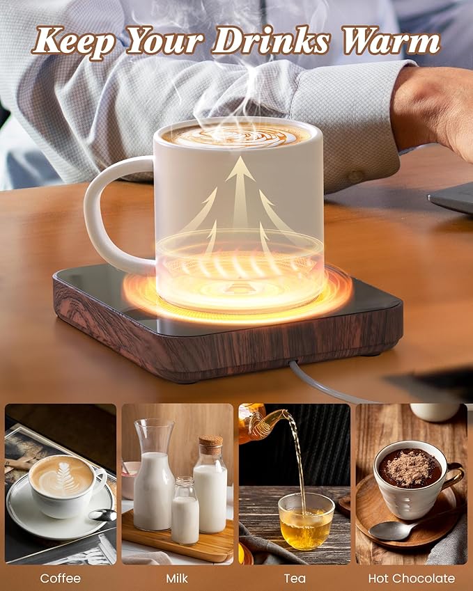 Coffee Mug Warmer for Desk with Auto Shut Off, Coffee Warmer for Desk Office Home Gifts (3 Adjustable Temp. &12 Hours Timer)