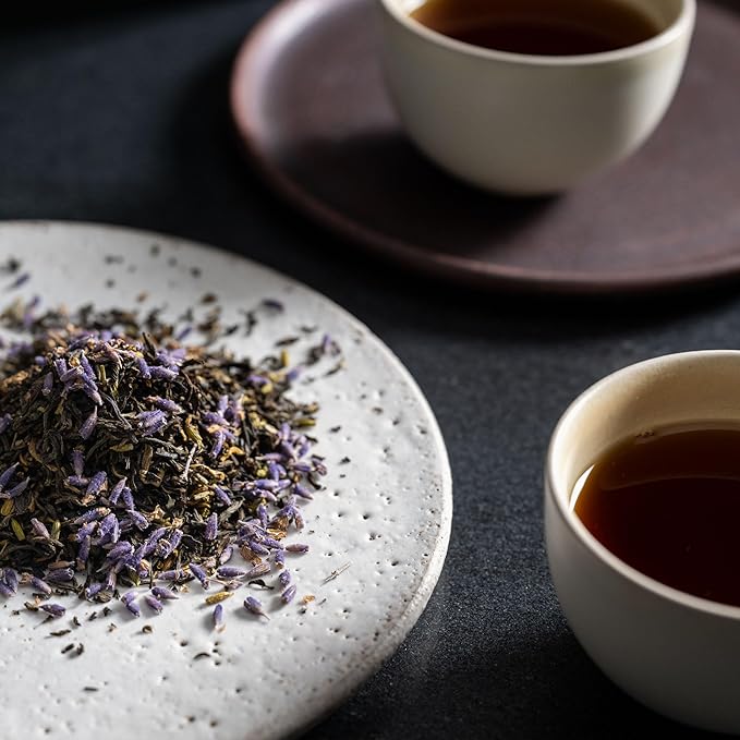 Rishi Tea Earl Grey Lavender Loose Leaf Pure Black Tea - Organic with Bergamot Oil and Lavender Flowers, Energizing & Caffeinated - 16 Ounces, 50+ Servings