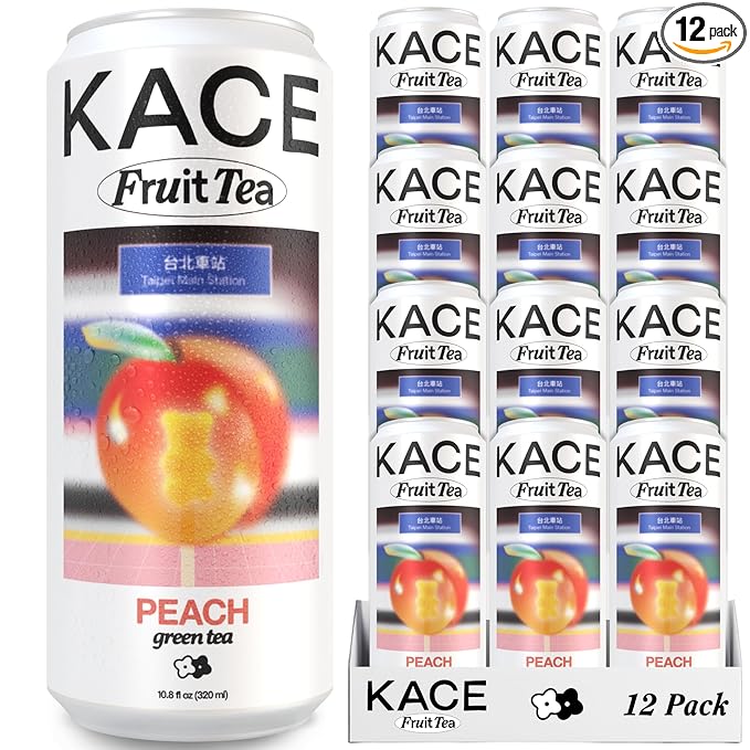 Juicy Peach Gummi Green Iced Tea – Infused with Real Peach Flavor – Perfect Pick-Me-Up Tea – Naturally Sweetened – Ideal for Summer, Tea Lovers, and Daily Drinks – 12-Pack of 320ml Cans