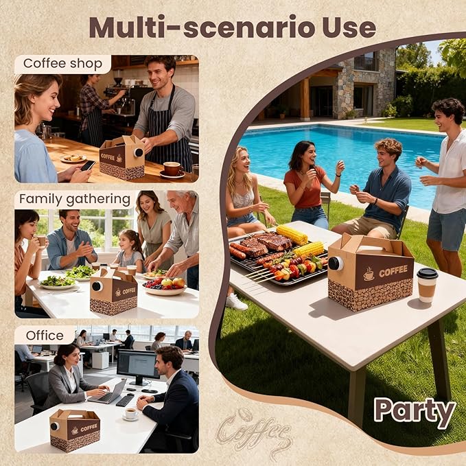 10 Pack 96 oz Disposable Coffee Dispensers, Coffee Box with Handle, easy to carry,suitable for storing hot and cold drinks, coffee boxes for catering, suitable for catering services, offices.