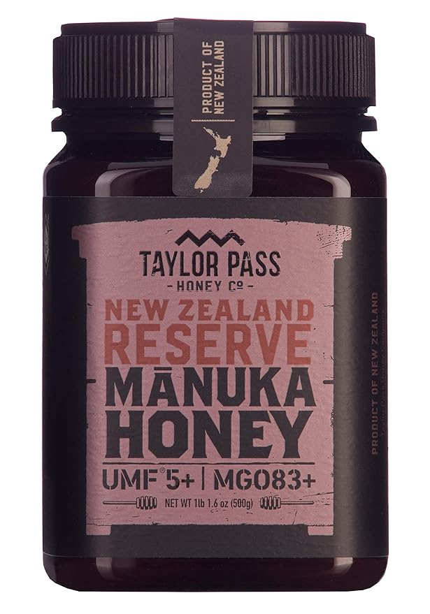 Taylor Pass Honey Co Manuka Honey UMF 5+ MGO 83+ | Monofloral New Zealand Honey | Sustainable, Non-GMO, Halal, UMF Certified | BPA-Free Jar | 1lb 1.6oz