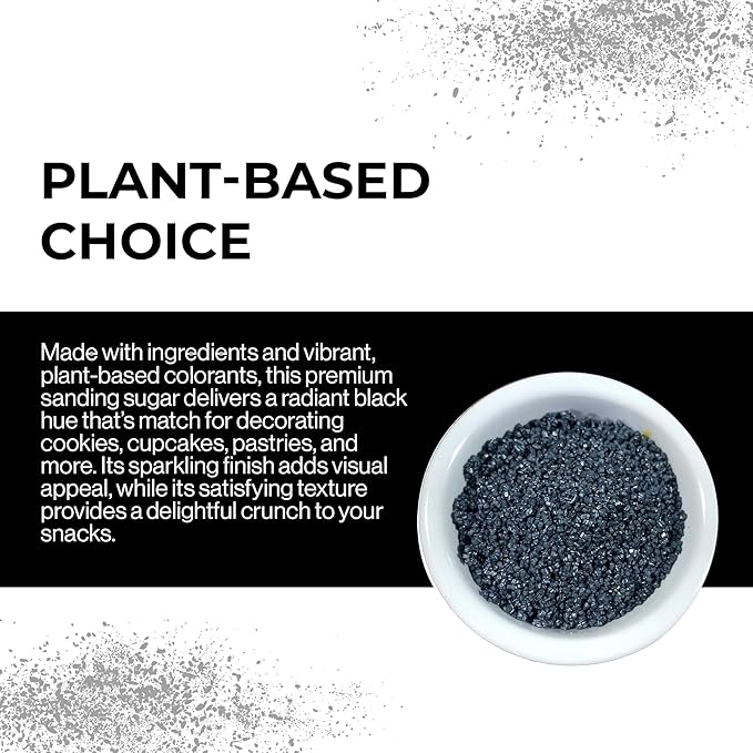 Ultimate Baker - Sanding Sugar, Black - Vibrant, Naturally Colored Baking & Decorating Sugar, Perfect for Sprinkling on Cakes, Desserts & Ice Cream, Medium Crystal - 80oz
