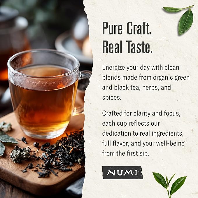 Numi Organic Breakfast Blend Tea, 18 Black Tea Bags, Flavorful Breakfast Tea
