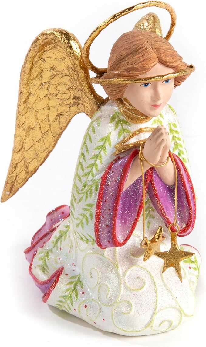MACKENZIE-CHILDS Patience Brewster Nativity Figurine, Christmas Nativity Home Decor, Praying Angel