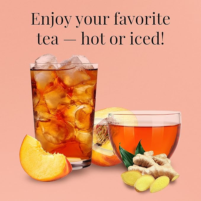 The Republic of Tea Ginger Peach Black Full-Leaf Loose Tea 3.5 oz Bag, Steeps 50 Cups | Caffeinated