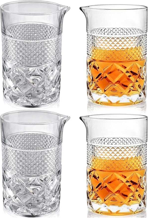 21oz Cocktail Mixing Glass Bartender - Cocktail Accessories - Bartender Kit for Martini, Manhattan, Old Fashioned - Wedding Anniversary Birthday Christmas Decorations Gift for Home Bar