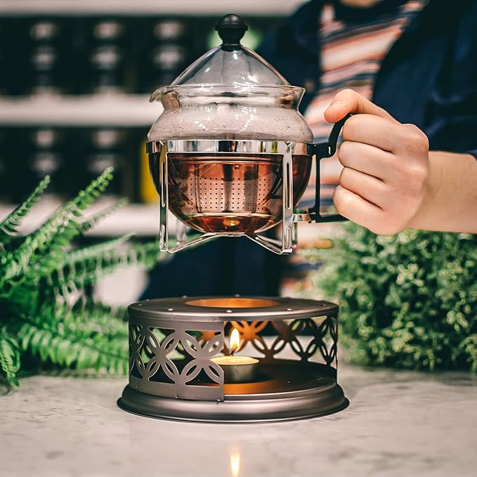 GROSCHE Cairo Premium Teapot Warmer - Tea Pot Warmer with Candle - Tea Warmers for Teapot - Food Warmer - Pot Warmer (Bronze)