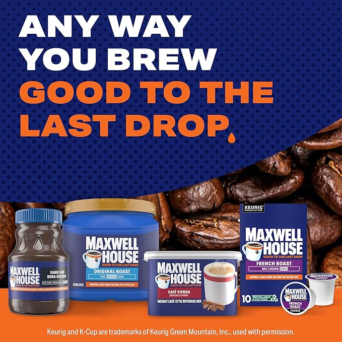 Maxwell House Instant Cafe-Style Beverage Mix, Easy to Prepare, 1 Canister, for Quick Morning Coffee or Afternoon Treat, Cafe Vienna, Kosher Dairy, 9 oz