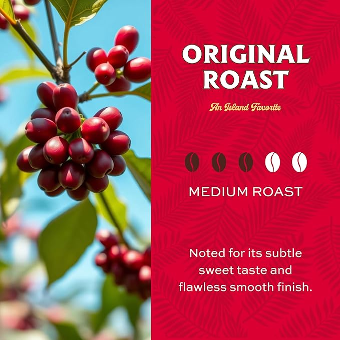 Lion Coffee Classic Original Whole Bean Coffee, Medium Roast, A Taste of Aloha - 24 Ounce Bag