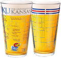 Greenline Goods – University of Kansas Jayhawks College Pint Beer Glasses (Set of 2), 16 oz – Full-Color Logo + Campus Map