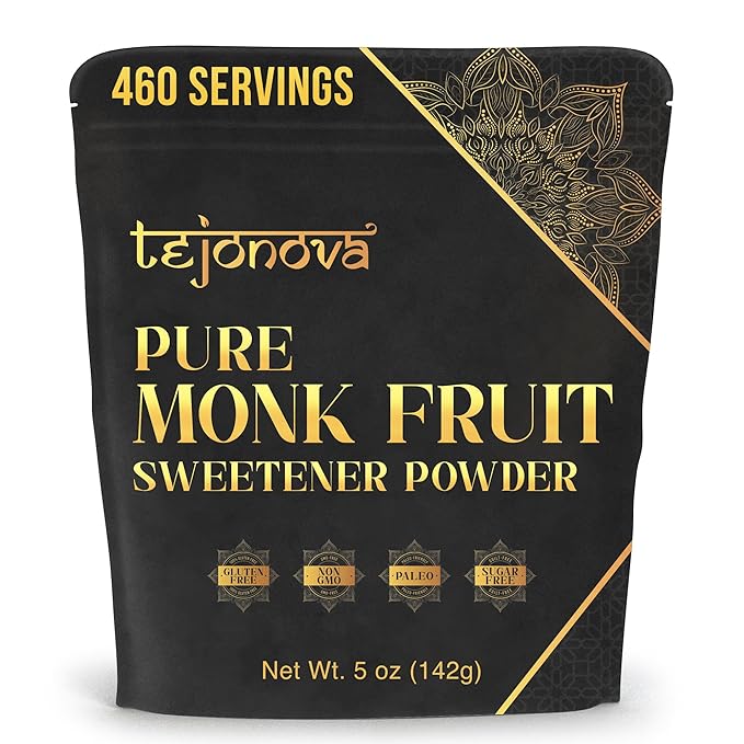 tejonova Monk Fruit Sweetener, 5 oz, Monk Fruit Extract Powder, Monkfruit Sweetener Pure Flavor, Monk Fruit Sweetener No Erythritol, Ideal Monkfruit Sweetner and Keto Sugar Substitute, 460 Servings