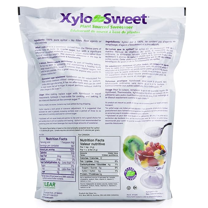 Xlear XyloSweet Plant Sourced Xylitol Sweetener - Pure Natural Sugar Substitute, Granules, Non-GMO, Gluten-Free, 5 Pound Bag (Pack of 1)